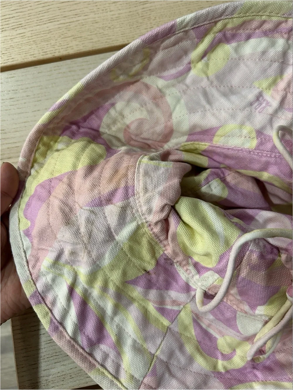 Hill House Women’s Bucket Hat Wide Brim Pink Lavender Cotton Printed One Size